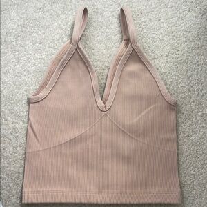 Free People Movement Ribbed Tan Crop Top
